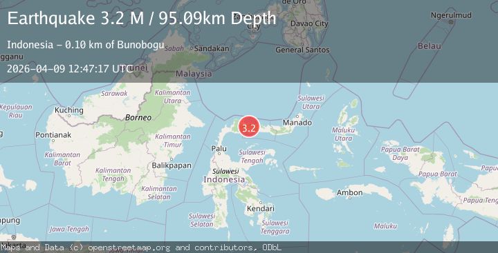 Map of Minahasa, Sulawesi, Indonesia