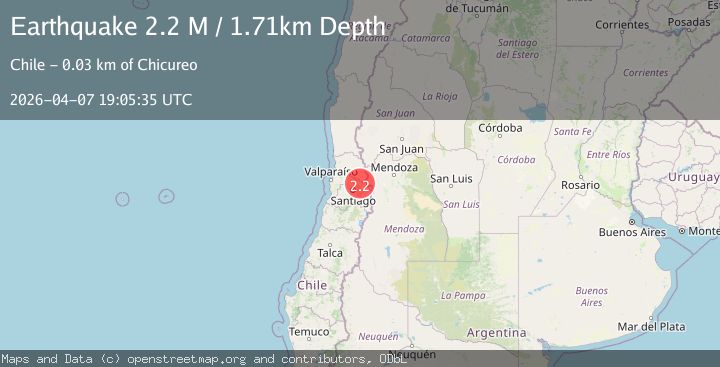 Map of Region Metropolitana, Chile