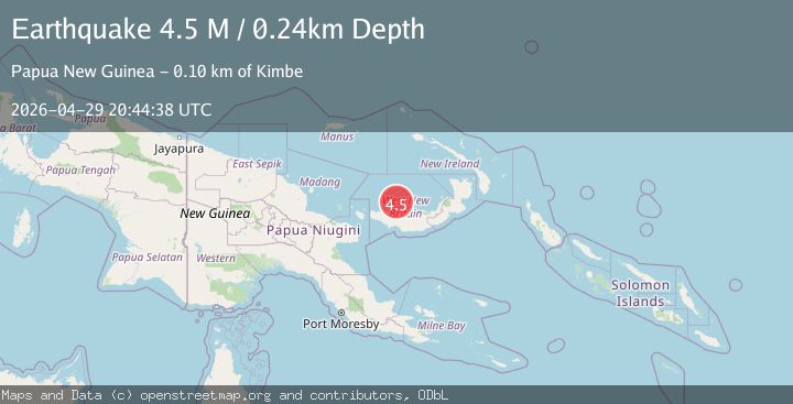Map of New Britain region, Papua New Guinea