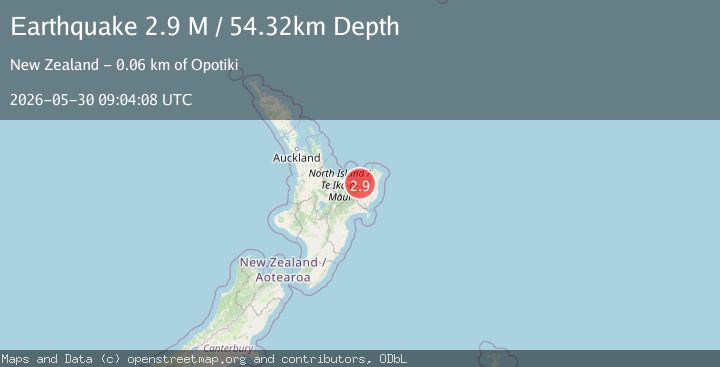 Map of Opotiki District, New Zealand