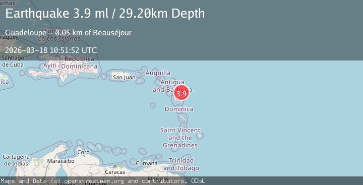 Map of Guadeloupe region, Leeward Islands