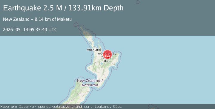 Map of North Island of New Zealand