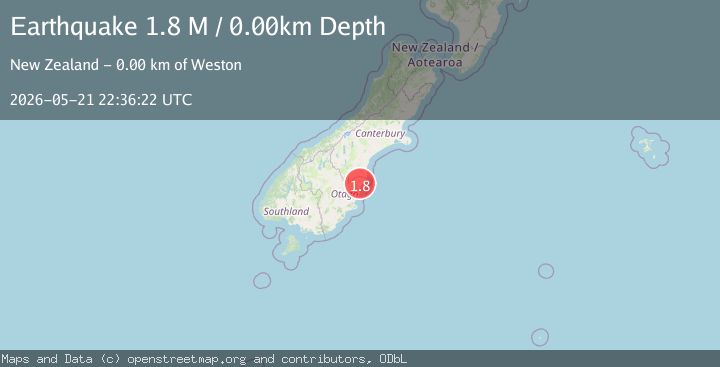 Map of Waitaki District, New Zealand
