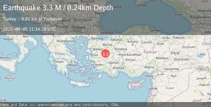 Map of Aegean Region, Turkey