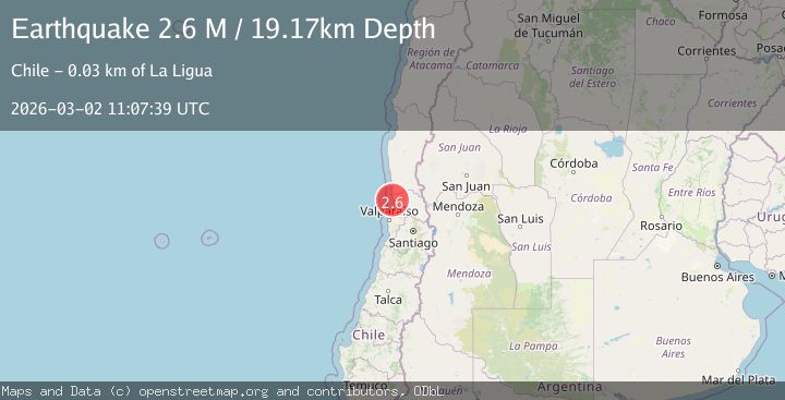 Map of offshore Valparaiso, Chile