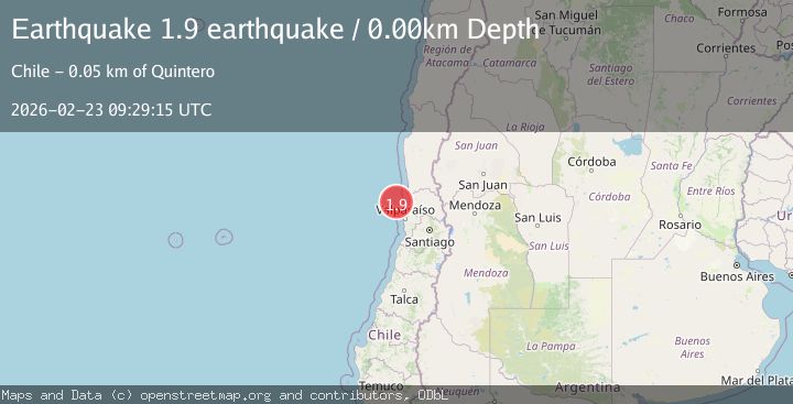 Map of offshore Valparaiso, Chile