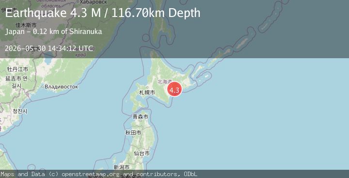 Map of Hokkaido, Japan region