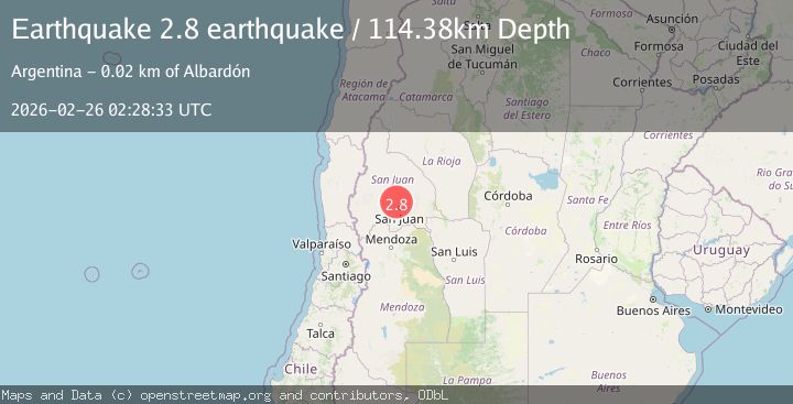 Map of San Juan, Argentina