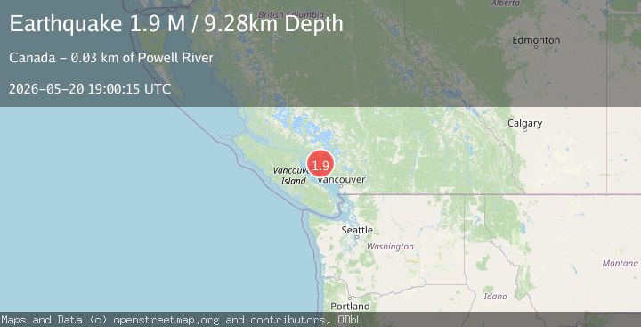 Map of Vancouver Island, Canada region