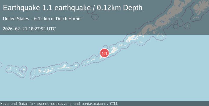 Map of Fox Islands, Aleutian Islands, Alaska