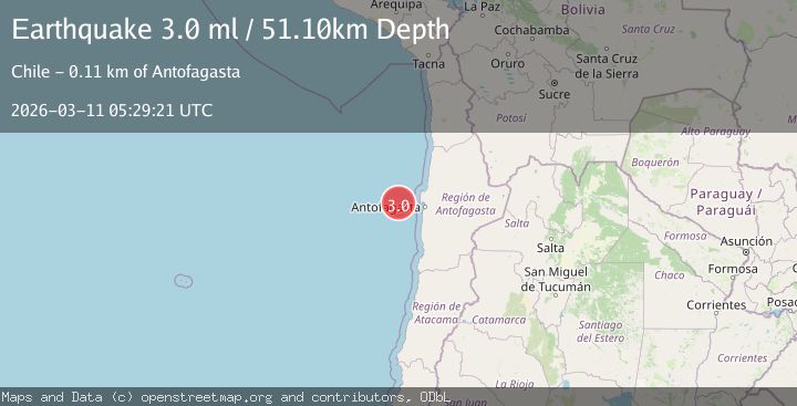 Map of off the coast of Antofagasta, Chile