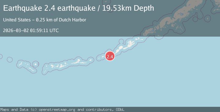 Map of Fox Islands, Aleutian Islands, Alaska