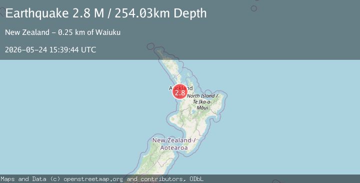Map of North Island of New Zealand