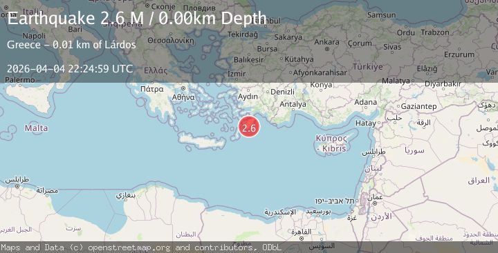 Map of Dodecanese Islands, Greece