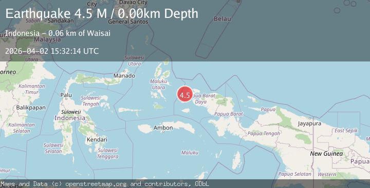 Map of Papua region, Indonesia