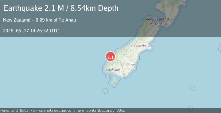 Map of South Island of New Zealand