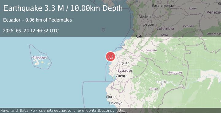 Map of near the coast of Ecuador