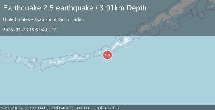 Map of Fox Islands, Aleutian Islands, Alaska