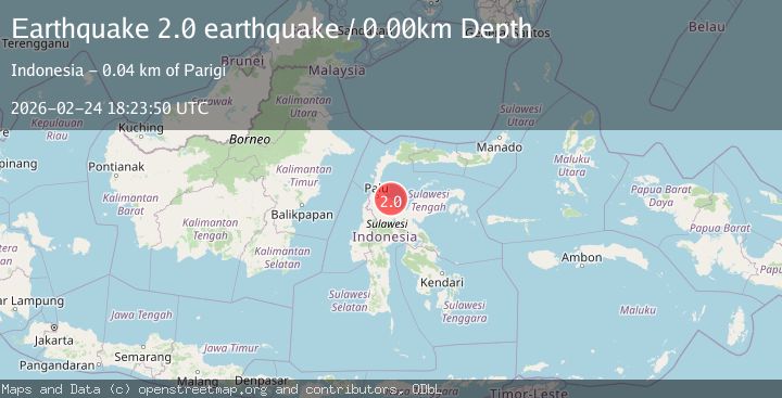 Map of Minahasa, Sulawesi, Indonesia