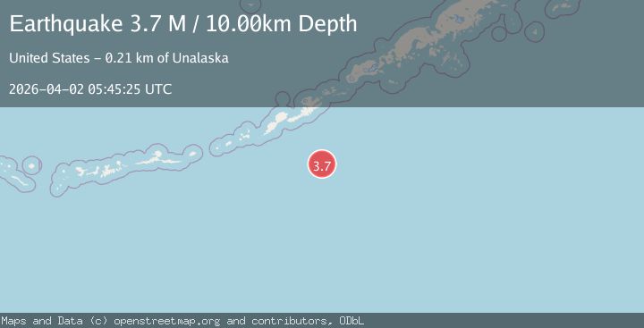 Map of Fox Islands, Aleutian Islands, Alaska