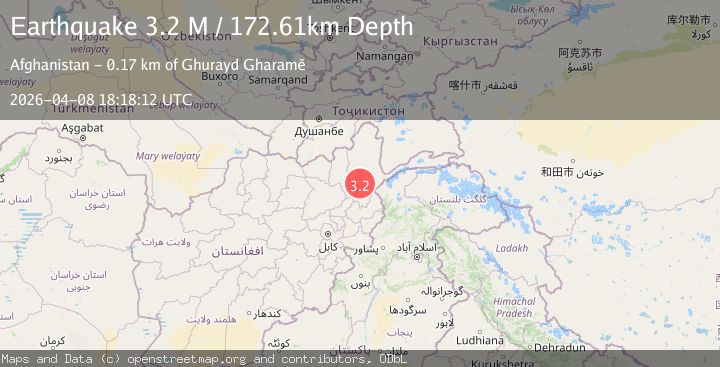 Map of Hindu Kush region, Afghanistan