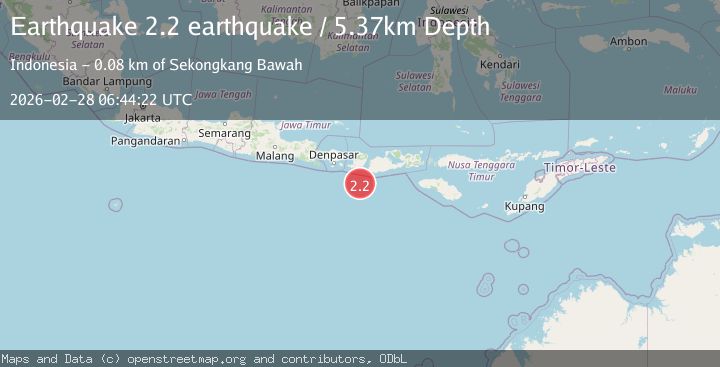 Map of Sumbawa region, Indonesia