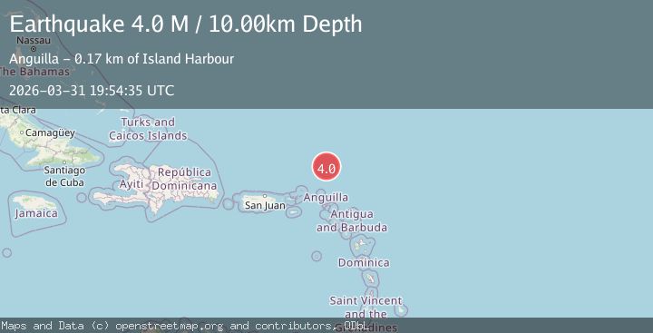 Map of north of Anguilla, Leeward Islands