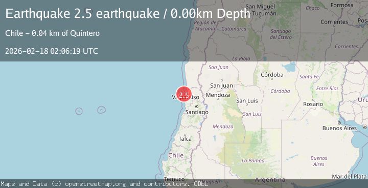 Map of offshore Valparaiso, Chile