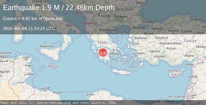 Map of Peloponnese Region, Greece