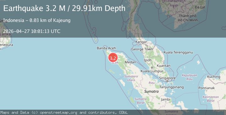 Map of northern Sumatra, Indonesia