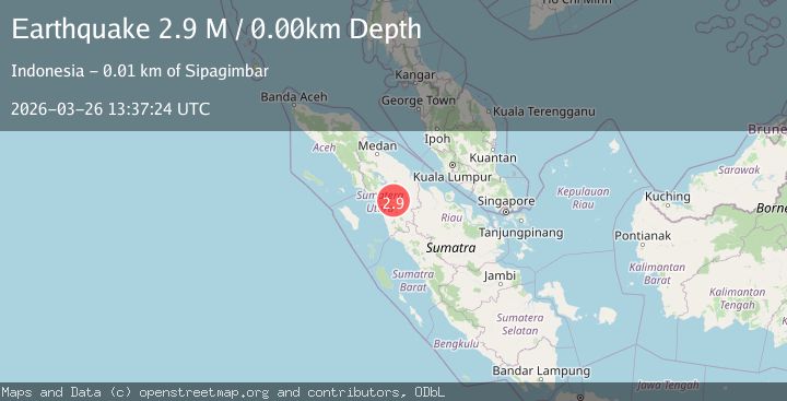 Map of northern Sumatra, Indonesia