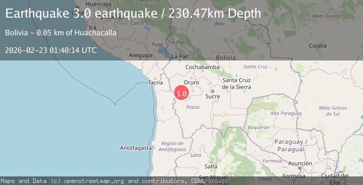 Map of Oruro, Bolivia