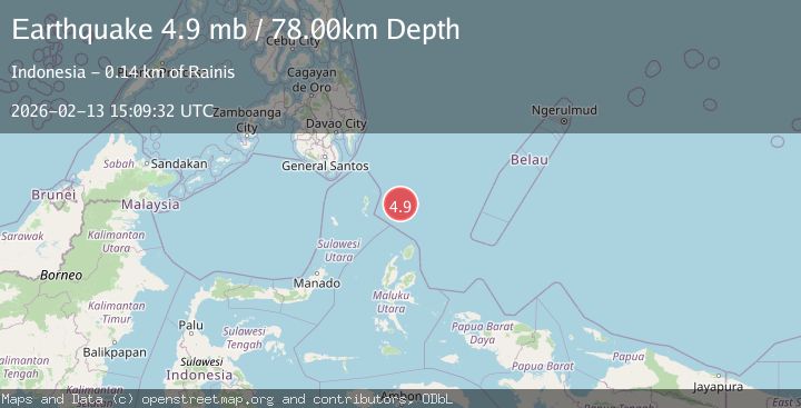 Map of north of Halmahera, Indonesia