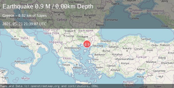 Map of East Macedonia and Thrace Region, Greece