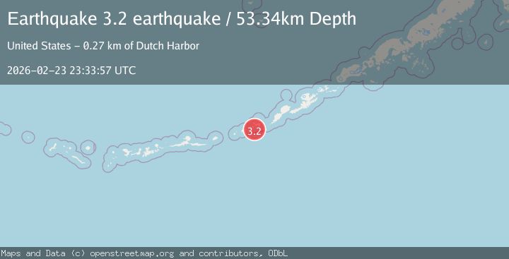 Map of Fox Islands, Aleutian Islands, Alaska