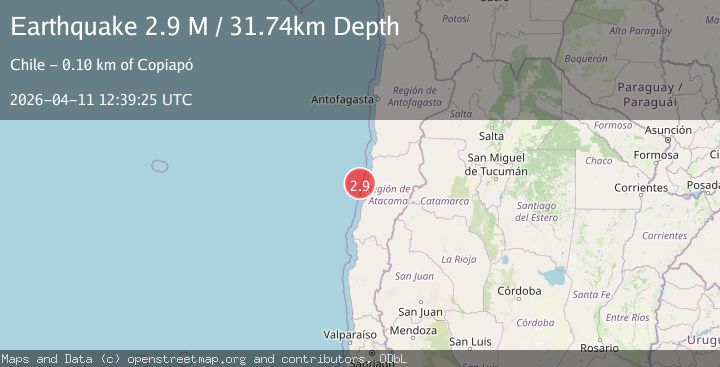 Map of offshore Atacama, Chile