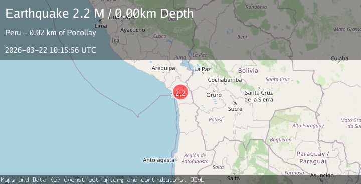Map of near the coast of Tarapaca, Chile