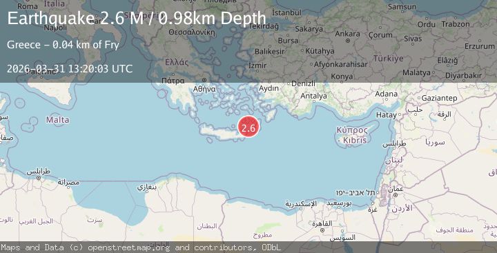 Map of Offshore Crete, Greece