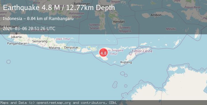 Map of Sumba region, Indonesia