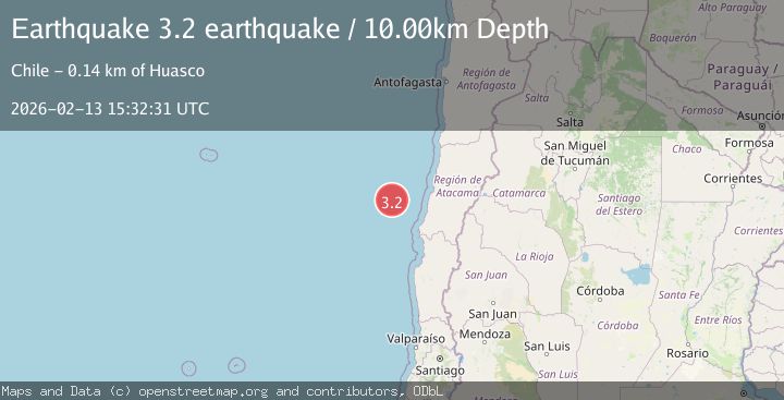 Map of off the coast of Atacama, Chile