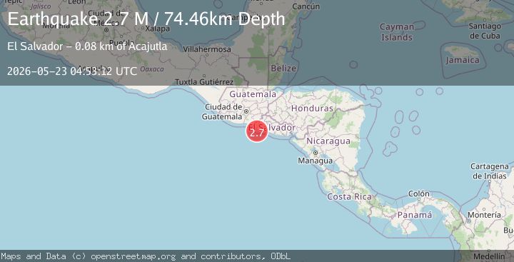 Map of offshore El Salvador
