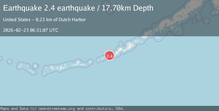Map of Fox Islands, Aleutian Islands, Alaska