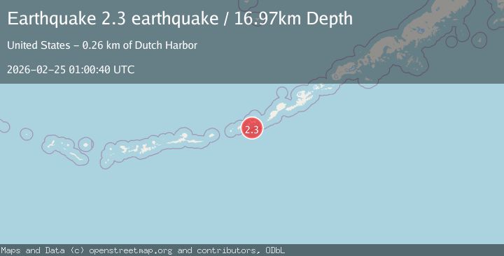 Map of Fox Islands, Aleutian Islands, Alaska