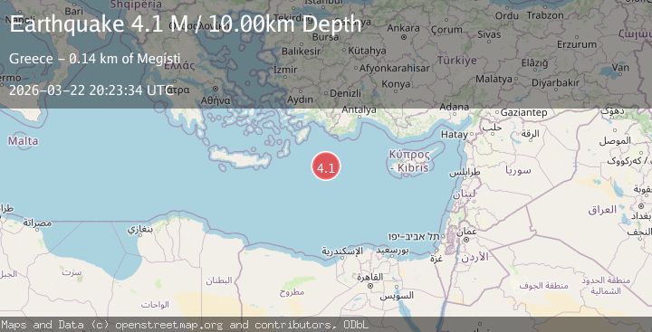 Map of eastern Mediterranean Sea