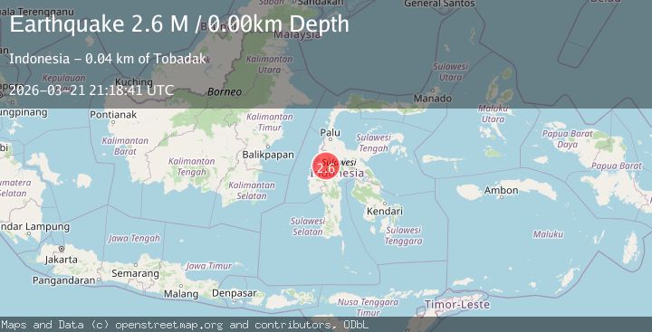 Map of Sulawesi, Indonesia