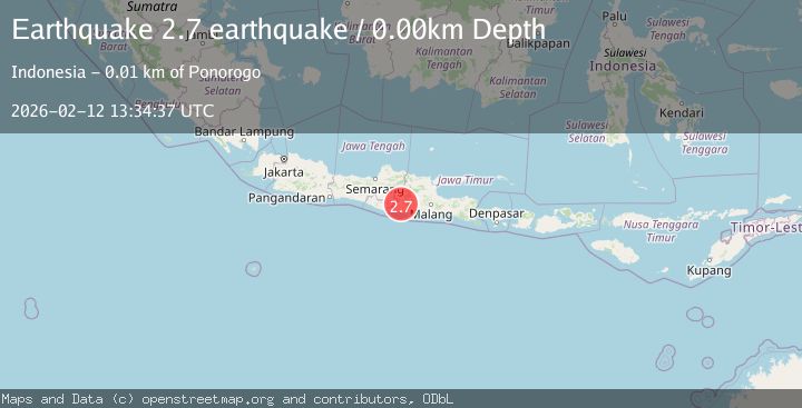 Map of Java, Indonesia
