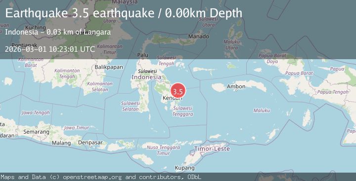 Map of Sulawesi, Indonesia