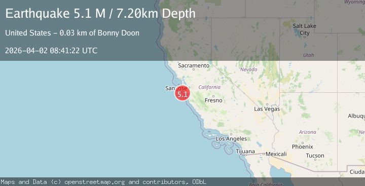 Map of offshore Northern California