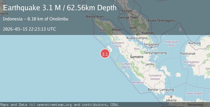 Map of off the west coast of northern Sumatra