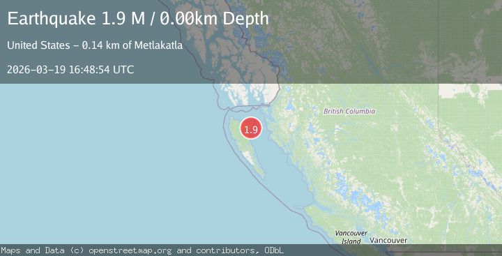 Map of Hecate Strait region, Canada